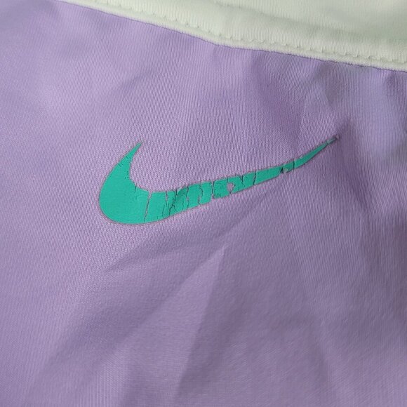 Women Nike Dri Fit Tank Top Size S Purple/Green Colorblock Padded Cross Back - Picture 4 of 13